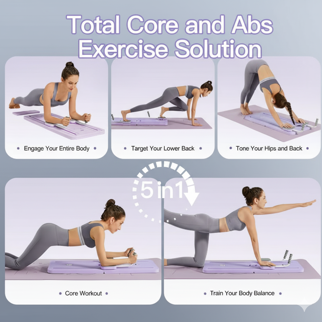 Multifunctional Ab Exercise Board - Home Pilates Reformer for Core and Abdominal Strength Training