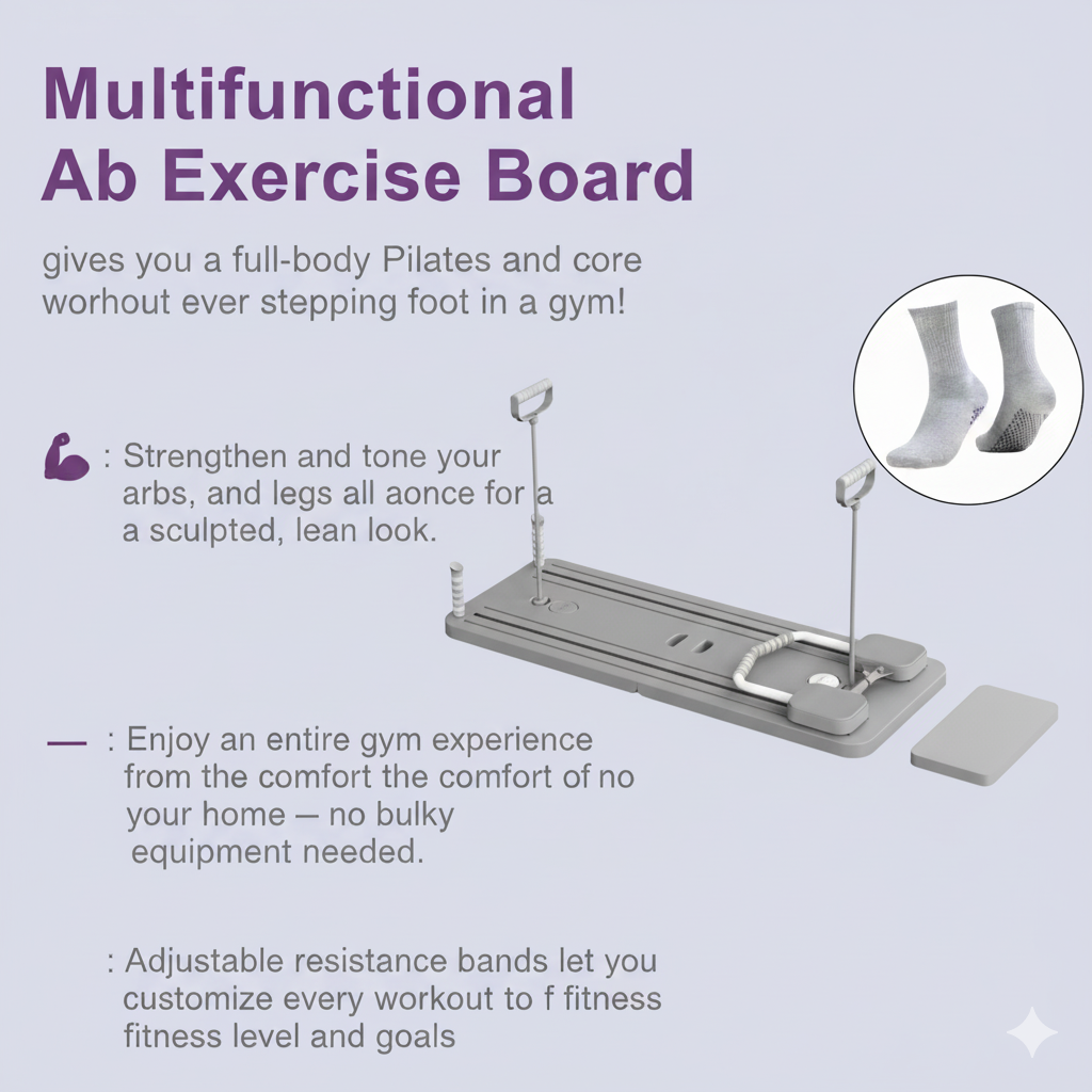 Multifunctional Ab Exercise Board - Home Pilates Reformer for Core and Abdominal Strength Training